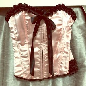 Pink and black corset